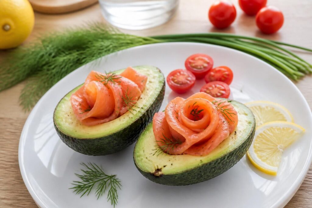découvrez notre recette d'avocat au saumon, un duo sain et savoureux parfait pour une entrée fraîche et gourmande, alliant douceur et bienfaits nutritionnels.